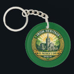 Irish Heritage - Dublin Key Ring<br><div class="desc">A compact keychain featuring a striking Irish heritage emblem inspired by Dublin landmarks and Celtic artistry. The detailed design with shamrocks and classic Irish colors makes it a meaningful everyday accessory or a memorable souvenir for lovers of Irish culture.</div>