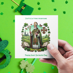 Irish Heritage: Traditional Bishop Saint Patrick's Holiday Card