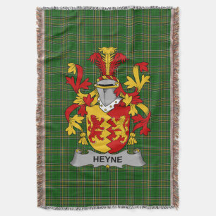 Irish Heyne or O_Heyne Coat of Arms Family Crest Throw Blanket