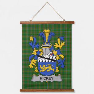 Irish Hickey or O_Hickey Coat of Arms Family Crest Hanging Tapestry