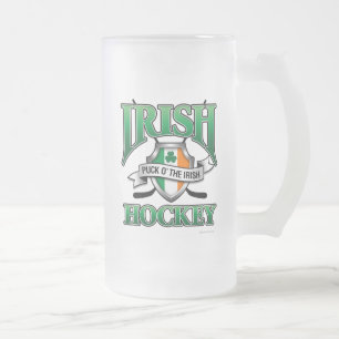 Irish Hockey Frosted Glass Beer Mug