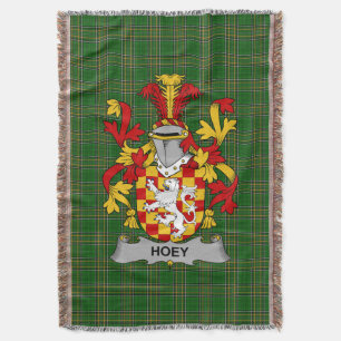 Irish Hoey or O_Hoey Coat of Arms Family Crest Ir Throw Blanket