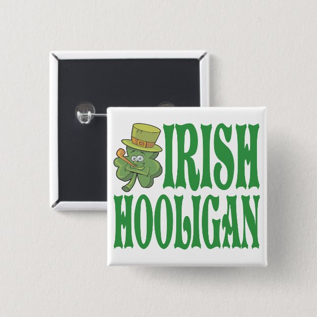 Irish Hooligan 15 Cm Square Badge (Front & Back)