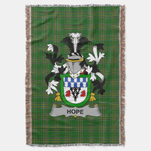 Irish Hope Coat of Arms Family Crest Ireland Throw Blanket