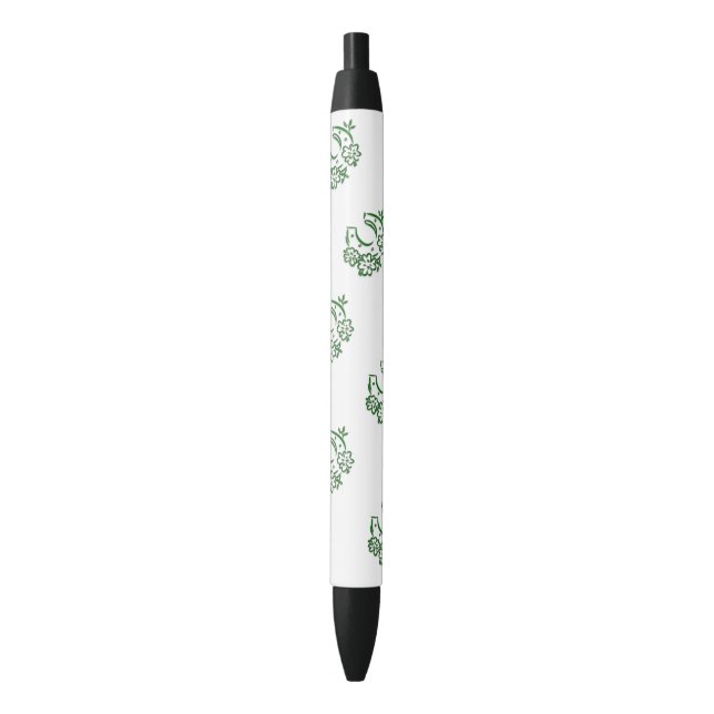 Irish Horseshoe Black Ink Pen (Front Vertical)
