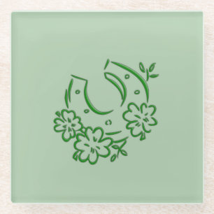 Irish Horseshoe Glass Coaster