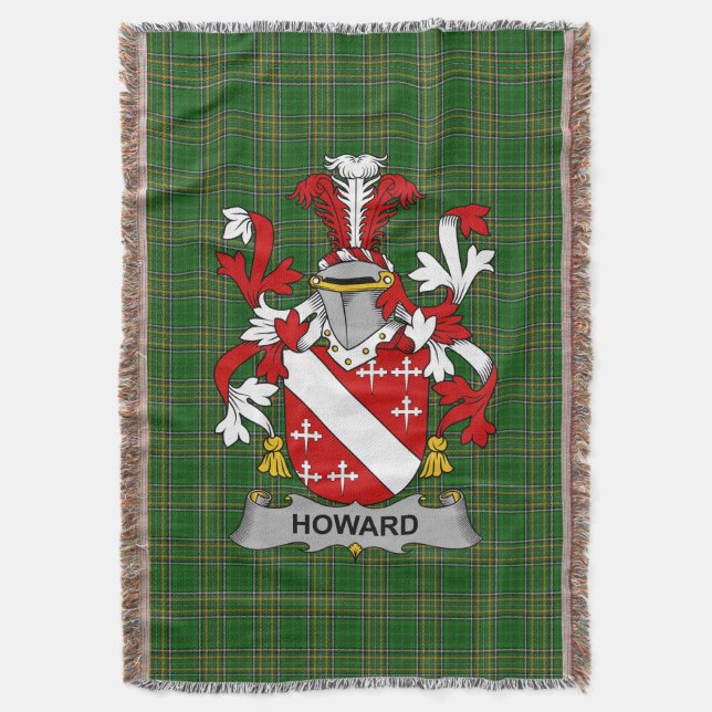  Irish Howard Coat of Arms Family Crest Ireland Throw Blanket (Front Vertical)