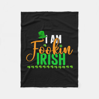Irish I Am Fookin Irish Fleece Blanket