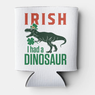 Irish I Had a Dinosaur St Patricks Day Dino Trex  Can Cooler