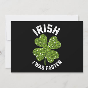 Irish I Was Faster Running Run St Patrick's Day Invitation