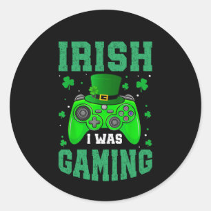 Irish I Was Gaming Classic Round Sticker