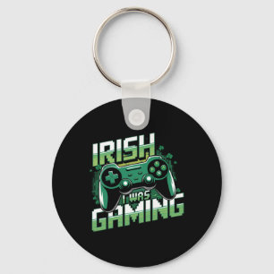 Irish I Was Gaming Funny St Patricks Day Gamer Boy Key Ring