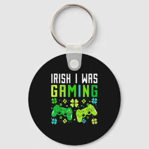 Irish I Was Gaming Funny St Patricks Day Gamer Boy Key Ring