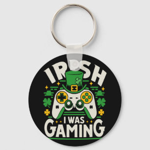 Irish I Was Gaming Funny St Patricks Day Video Gam Key Ring