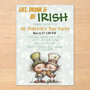 Irish‑Inspired St. Patrick’s Day Party Acrylic Invitations