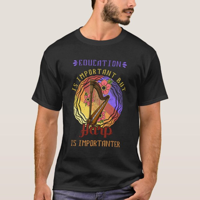 Irish Instrument Harpist Musical Classical String  T-Shirt (Front)