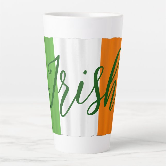 Irish Ireland Flag Tall Latte Mug (Front)
