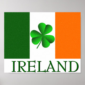 Irish Ireland Shamrock Flag Colours Poster