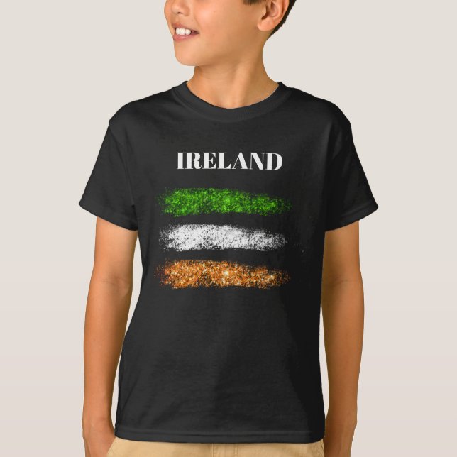 *~* IRISH IRELAND Simple Abstract Boy Flag T-Shirt (Front)