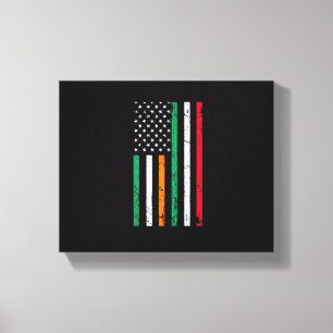 Irish Italian American Flag Ireland Italy ST PATRI Canvas Print
