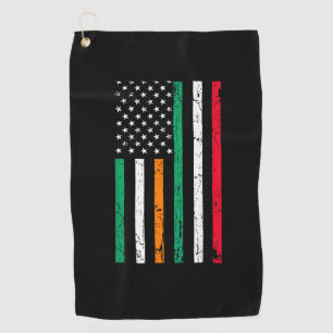 Irish Italian American Flag Ireland Italy ST PATRI Golf Towel
