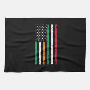 Irish Italian American Flag Ireland Italy ST PATRI Tea Towel