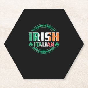 Irish Italian Flag Half Irish Half Italian St Patr Paper Coaster