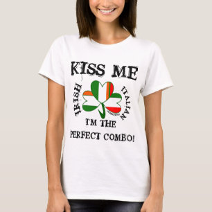 IRISH ITALIAN flag SHIRT VNECK KISS ME! multi flag
