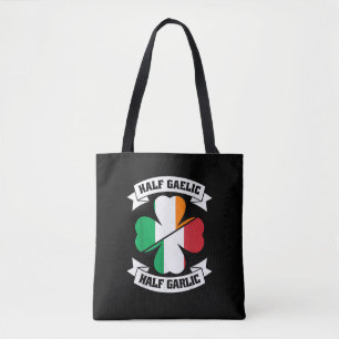 Irish Italian Half Gaelic Half Garlic Saint Patric Tote Bag
