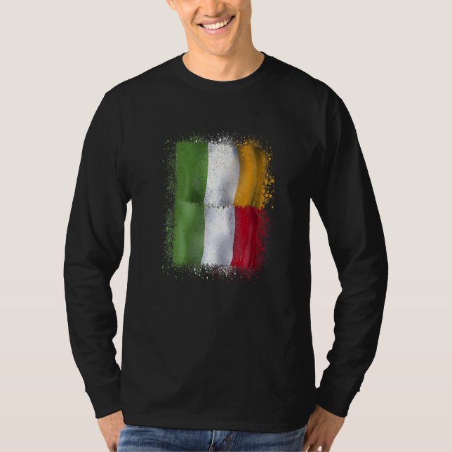 Irish Italian Love  Ireland And Italy T-Shirt (Front)