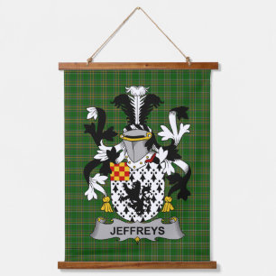 Irish Jeffreys Coat of Arms Family Crest Hanging Tapestry