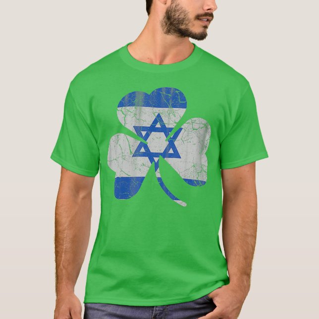 Irish Jewish Shamrock  St Patricks Day T-Shirt (Front)