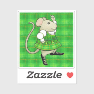 IRISH JIG MOUSE 2"x2" Vinyl Sticker