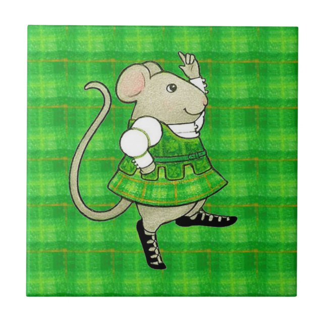 IRISH JIG MOUSE 4.25x4.25 Ceramic Tile  (Front)