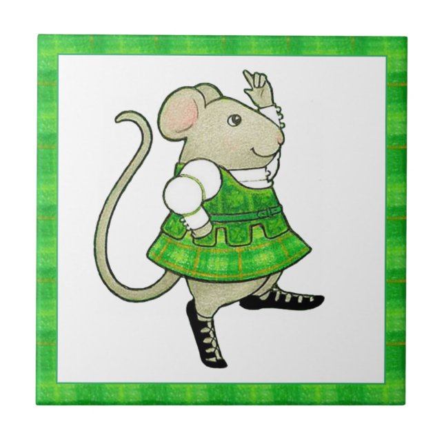IRISH JIG MOUSE 4.25x4.25 Ceramic Tile II (Front)