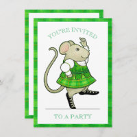 IRISH JIG MOUSE 4.5x6.25 Party Invitation 
