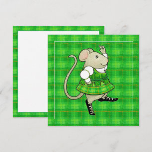 IRISH JIG MOUSE 5.25" Square Blank Flat Card