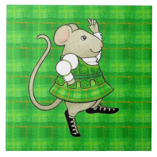 IRISH JIG MOUSE 6x6 Ceramic Tile