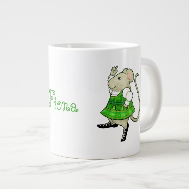 IRISH JIG MOUSE Big White Mug + Text (Front Right)