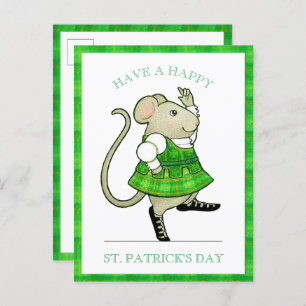 IRISH JIG MOUSE St. Patrick's Day Postcard