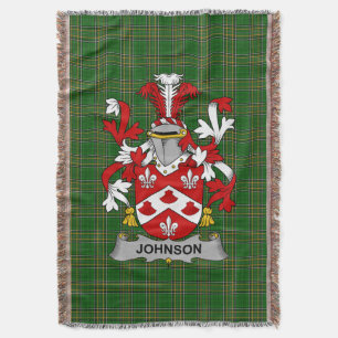  Irish Johnson Coat of Arms Family Crest Ireland Throw Blanket