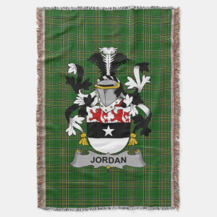 Irish Jordan Coat of Arms Family Crest Ireland Throw Blanket