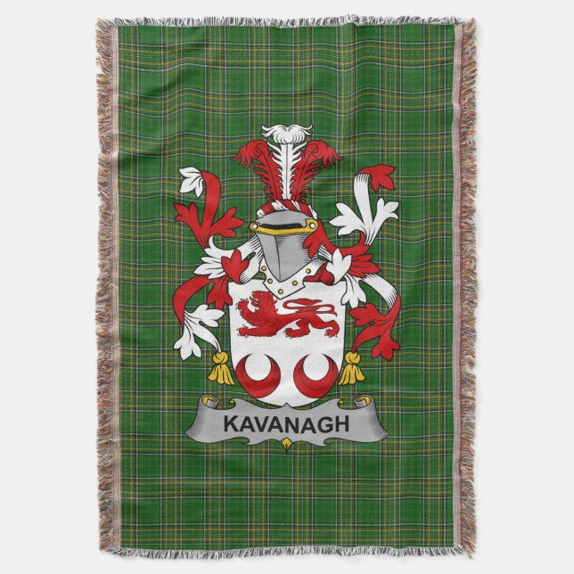  Irish Kavanagh or Cavanagh Coat of Arms Family Cr Throw Blanket (Front Vertical)