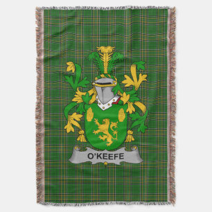  Irish Keefe or O_Keefe Coat of Arms Family Crest  Throw Blanket