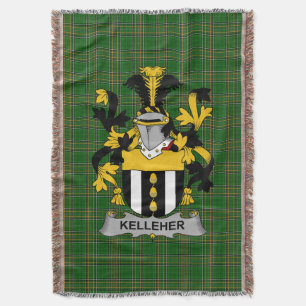  Irish Kelleher or O_Kelleher Coat of Arms Family  Throw Blanket