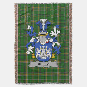Irish Kelly or O_Kelly Coat of Arms Family Crest Throw Blanket