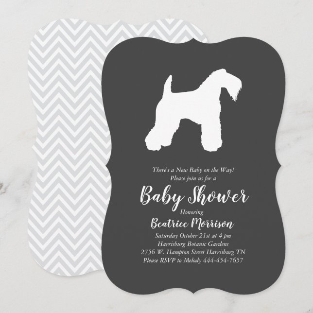 Irish Kerry Blue Te Dog Baby Shower Gender Neutral Invitation (Front/Back)