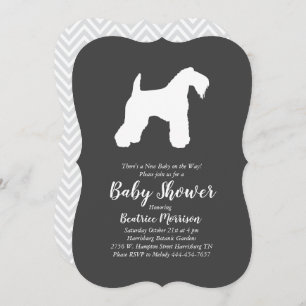 Irish Kerry Blue Te Dog Baby Shower Gender Neutral Invitation