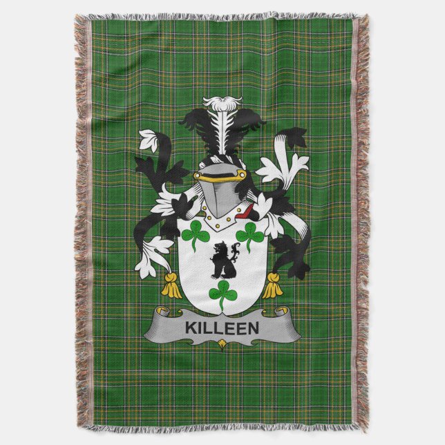 Irish Killeen or O_Killeen Coat of Arms Family Cr Throw Blanket (Front Vertical)