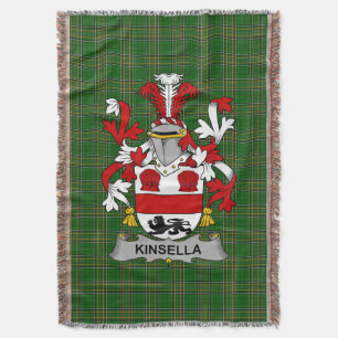  Irish Kinsella or Kinsellagh Coat of Arms Family  Throw Blanket